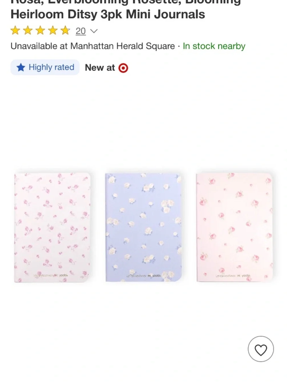 LoveShackFancy x Target - Yoobi 3pk Mini Journals
